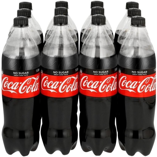 [ADKHYRH8HFRHZFSM] Coca-Cola No Sugar - New and Improved Taste (12 x 1 L)