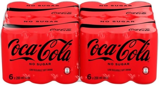 [ADKHYRH8SNEAZ6RY] Coca-Cola No Sugar - Tastes more like Coke (24 x 200 ml)