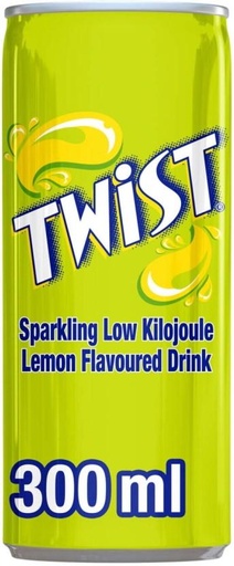 [ADKHYRH8XD6UCBSR] Twist Sparkling Low kilojoules Lemon Flavoured Drink (24 x 300 ml)