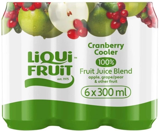 [DKJH26TUG8YG7NGF] Liqui Fruit Cranberry Cooler 100% Fruit Juice Blend (6 x 300 ml)