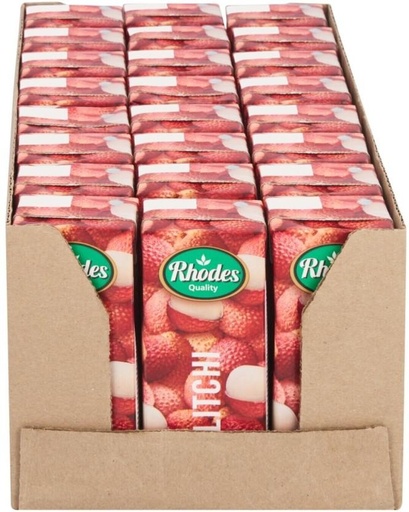 [DKJH26TJSHMKZMR7] Rhodes Litchi 100% Fruit Juice Blend (24 x 200 ml)