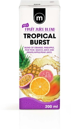 [DKJH26TJWWPPXHY9] M Tropical Burst 100% Fruit Juice Blend (6 x 200 ml)