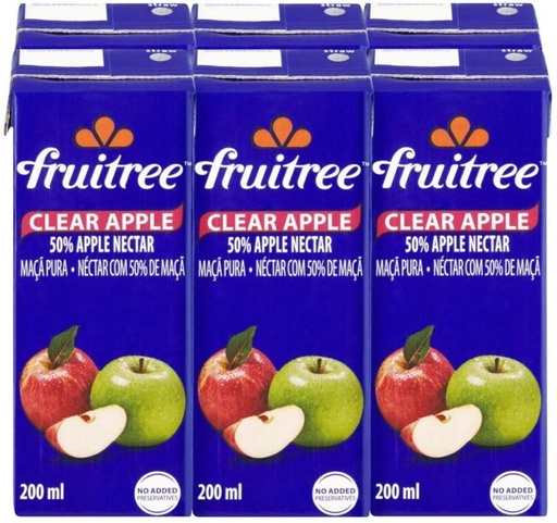 [DKJH26TJGG3WEM9N] Fruitree Clear Apple Nectar (6 x 200 ml)