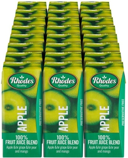 [DKJH26TJFSNRDDGA] Rhodes 100% Apple Juice (24 x 200 ml)