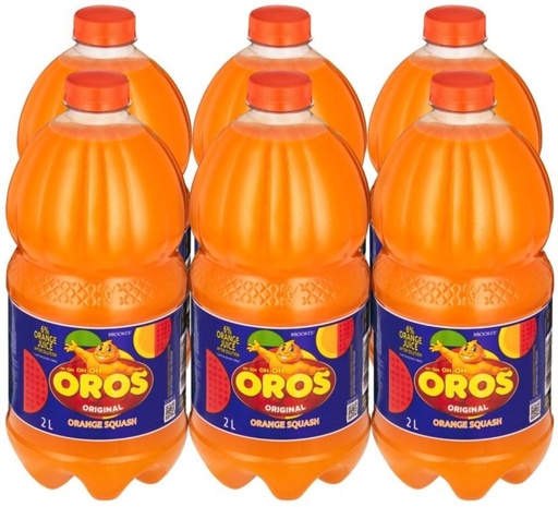 [CNTH26UPCAXCHFHY] Brookes Oros Original Orange Flavoured Squash (2 L, Pack of 6)