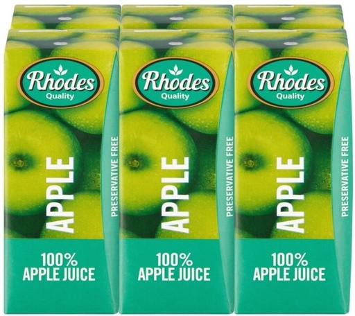 [DKJH26TJEUEYHSHG] Rhodes 100% Apple Juice (6 x 200 ml)