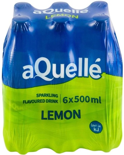 [WERHFQSKCWGXGTHQ] aQuelle Sparkling Lemon Flavoured Water (6 x 500 ml)