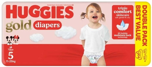 [DIRH4U47PEWHZ6AM] Huggies Gold Double Pack Tape Diapers - 0 (108 Pieces)