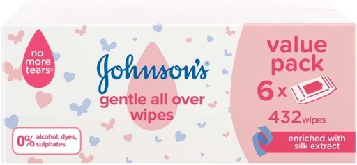 [WPEHFXNXE3GPDEXG] Johnson's Gentle All Over (Pack of 1, 432 Wipes per Pack)