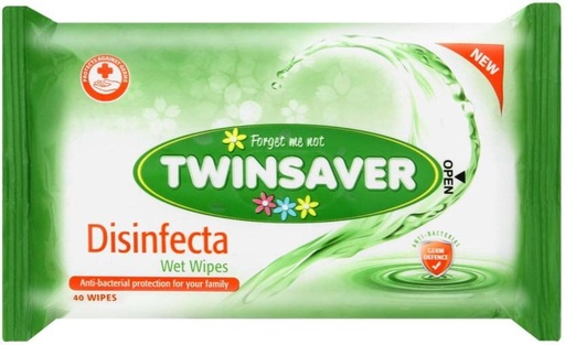 [WPEH4ZRFQGRNXY9Q] Twinsaver Disinfectant Wet (Pack of 1, 40 Wipes per Pack)