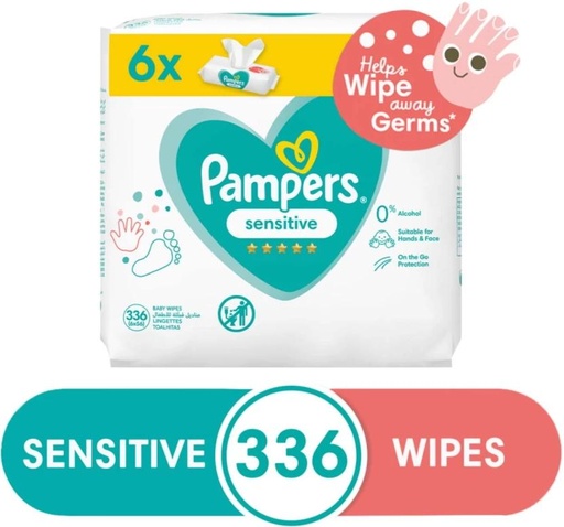 [WPEHFXNXGPXGW7ZF] Pampers Sensitive (Pack of 2, 336 Wipes per Pack)
