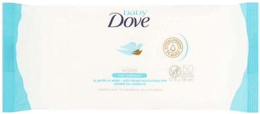 [WPEHFXNXQU5SQNTM] Dove Rich Moisture (Pack of 1, 50 Wipes per Pack)