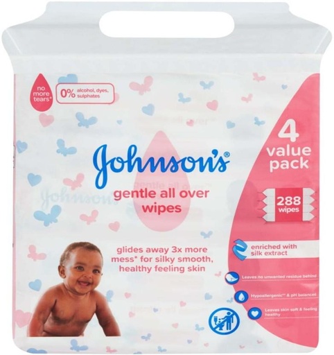 [WPEHFXNXBG3HCNPS] Johnson's Gentle All Over (Pack of 1, 288 Wipes per Pack)