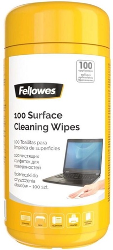 [WPEH5QCJJMTHZSQP] Fellowes Surface Wipes (Pack of 1, 100 Wipes per Pack)