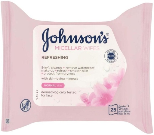 [WPEH5YKFHGP3JEEZ] Johnson's Refreshing Micellar (Pack of 1, 25 Wipes per Pack)