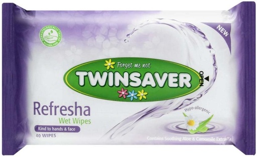[WPEHFXNXWKXHZYKY] Twinsaver Refresha Wet (Pack of 20, 40 Wipes per Pack)