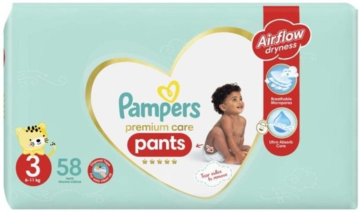 [DIRH4U47MYA7EXJE] Pampers Premium Care Air Flow Dryness Pant Diapers - 3 (58 Pieces)