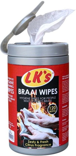 [WPEH7TTBBT3S6FJY] Lk Products Braai Wipes (Pack of 1, 120 Wipes per Pack)