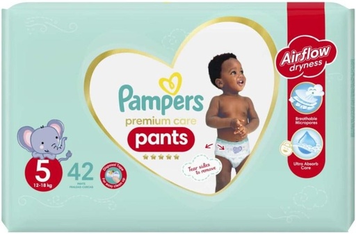 [DIRH4U47NBFYY72U] Pampers Premium Care Air Flow Dryness Pant Diapers - 5 (42 Pieces)