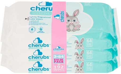[WPEHB3HVWKUKJXTB] Cherubs Lightly Fragranced Sensitive (Pack of 6, 192 Wipes per Pack)