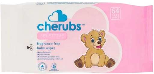 [WPEH9R39F5YQV7WQ] Cherubs Fragranced Free Sensitive (Pack of 1, 64 Wipes per Pack)