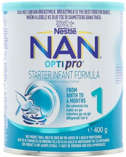 [INFH4UFTZB8V5VYX] Nestle Nan Optipro Starter Infant Formula 1 (12 x 400 g, 0-6 Months)