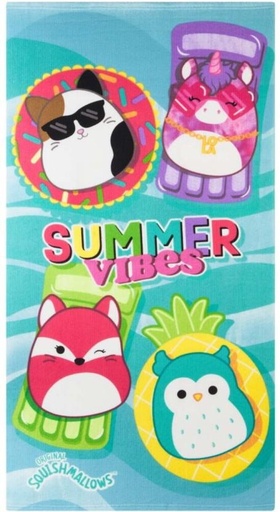 [BTWH7JW9R2ZQ77YU] Character Squishmallow Cotton Bath, Beach Towel (Multicolour, 130 cm x 70 cm)