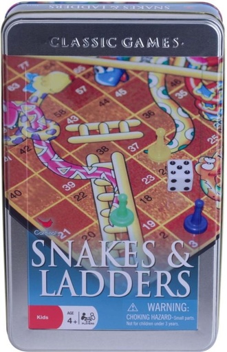[BGEHFZV9RCYJZ87D] Cardinal Snakes And Ladders In Tin Party & Fun Games Board Game