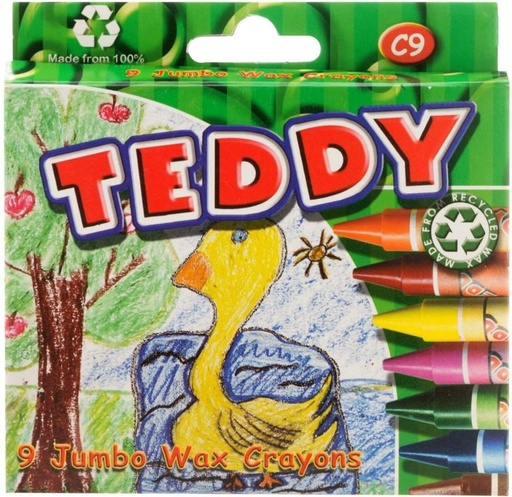 [CRYH29ZYADGCYG6H] Teddy C Crayons Wax Crayons (Set of 9)