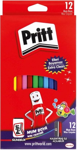 [CRYH28YXFHRA6HMH] Pritt Extra Clean Wax Crayons (Set of 12)
