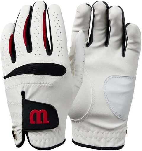 [GLVH5HPDQMG4XH5Z] WILSON Feel Plus Medium Golf Gloves (White)