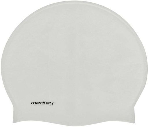 [SWCH25B6EHJSSKWM] Medley Swim Cap Swimming Cap (Silver, Pack of 1 x Medley Silicone Cap Silver)