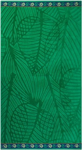 [BTWH7JW9YPFNCBV8] Home Living Velour Leaves Cotton Beach Towel (Multicolour, 180 cm x 100 cm)