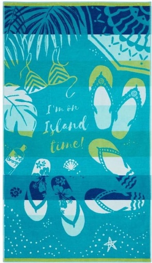 [BTWHFRWXGGCD42SE] Colibri Velour Beach Towel Cotton Bath Towel (Blue, 14.8 inch x 8.5 inch)