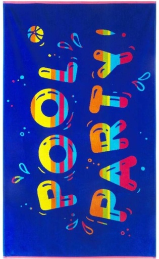 [BTWH7JW9KCHV2QF5] Colibri Velour Pool Party Cotton Beach Towel (Multicolour, 150 cm x 90 cm)