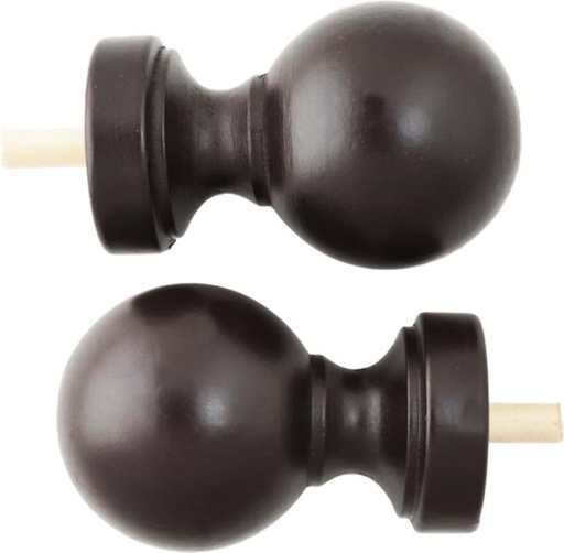 [CUAH4U24DYJ8MXRN] Rufflette Brown Curtain Knobs (15 cm x 4 cm) (Pack of 1)