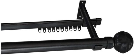[CUAH7TU4VGNWFUR7] Finishing Touches Black Curtain Rods (212.5 cm x 18 cm) (Pack of 1)