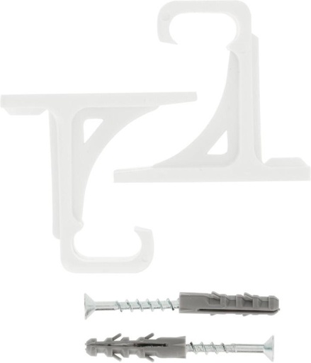 [CUAH4UFCKYTYJVEG] Rufflette White Rod Rail Bracket (11 cm x 2 cm) (Pack of 1)
