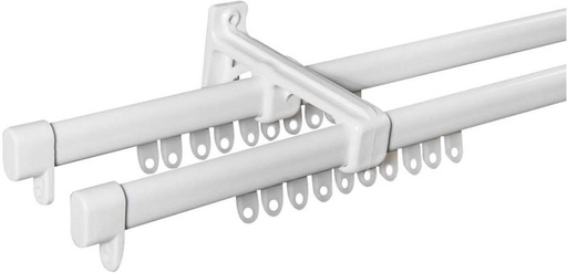 [CUAH4UFCZQFD3JHT] Rufflette White Rod Rail Bracket (250 cm x 11 cm) (Pack of 1)