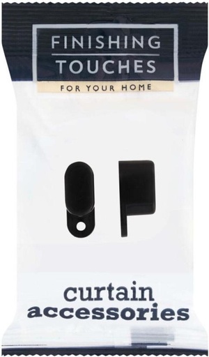 [CUAH27QZ2GJVDVTS] Finishing Touches Black Curtain Knobs (1.5 cm x 0.9 cm) (Pack of 1)