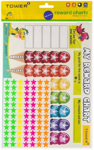 [STIH25B5YNNKRYHY] Tower 0.354 m Reward Chart English Non-reusable Sticker (Pack of 1)