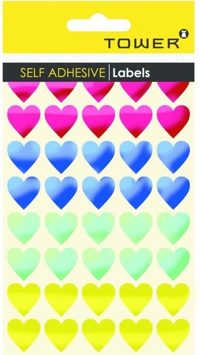 [STIH6YRVQFCRS5U5] Tower 0.21 m Mixed Hearts Non-reusable Sticker (Pack of 1)