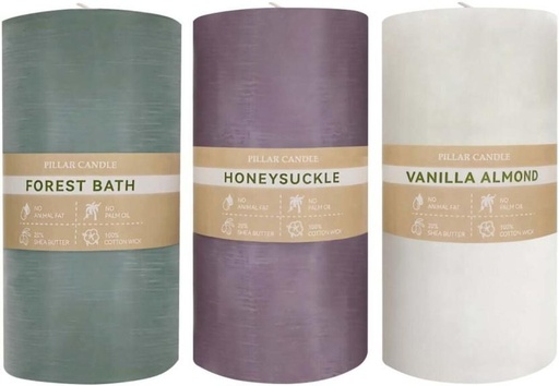 [CNDH7RJQVFZZ4XP5] Unbranded Pillar Candle Assorted Colours (Purple, Green, White, Pack of 1)