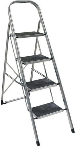 [STLH257HHUCFC2CY] Armour Step Folding Ladder Steel Ladder (With Platform, Hand Rail)