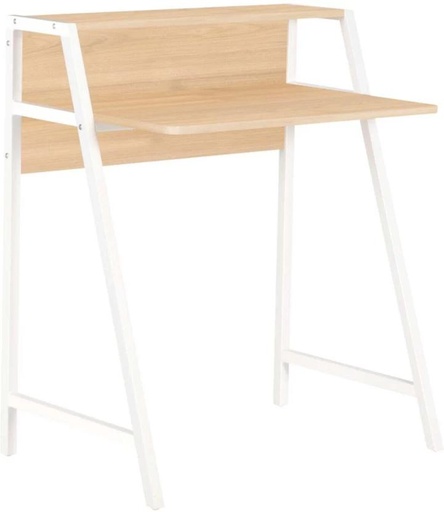 [OSTH7TNYVKGXHRGU] Everfurn Orchid Desk With Shelf Multipurpose Table (Finish Colour - Beige, Pre-assembled)