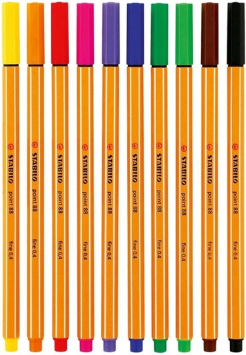 [MHRHFXKPGGNH2MA3] Stabilo Point 88 Fineliner (Multicolour)