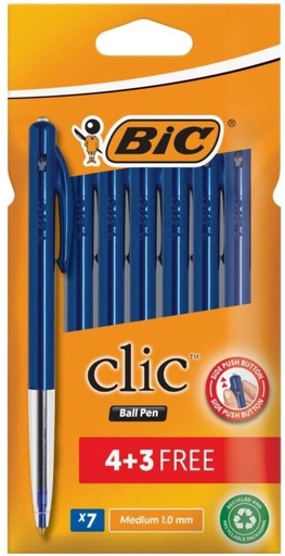 [PENH27QZYQGWZYZV] Bic Clic Ball Pen (Pack of 7, Blue)