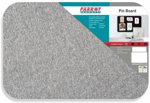[PUBH7V2ZFWYF8WWA] Parrot No Frame Pin Cork Board (Grey)