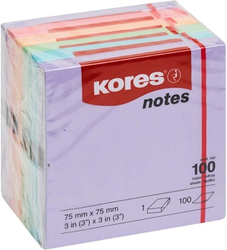 [PITH27G3YD5KSMW9] Kores 100 Sheets Sticky Notes, 6 Colours (Set Of 100, Multi)