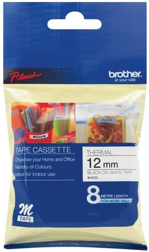 [CTDH2F35FDHQYH78] Brother MK-231 Black on White Non-Laminated Tape Labeling Hand-held Adhesive Tape Tape (Manual) (Set of 1, Multicolour)